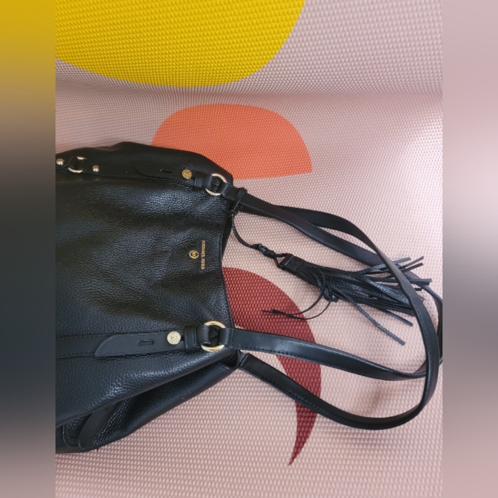 👑LOWSTART Excellent Used Condition Leather 3 Compartment MK Shouldebag - Picture 10 of 13